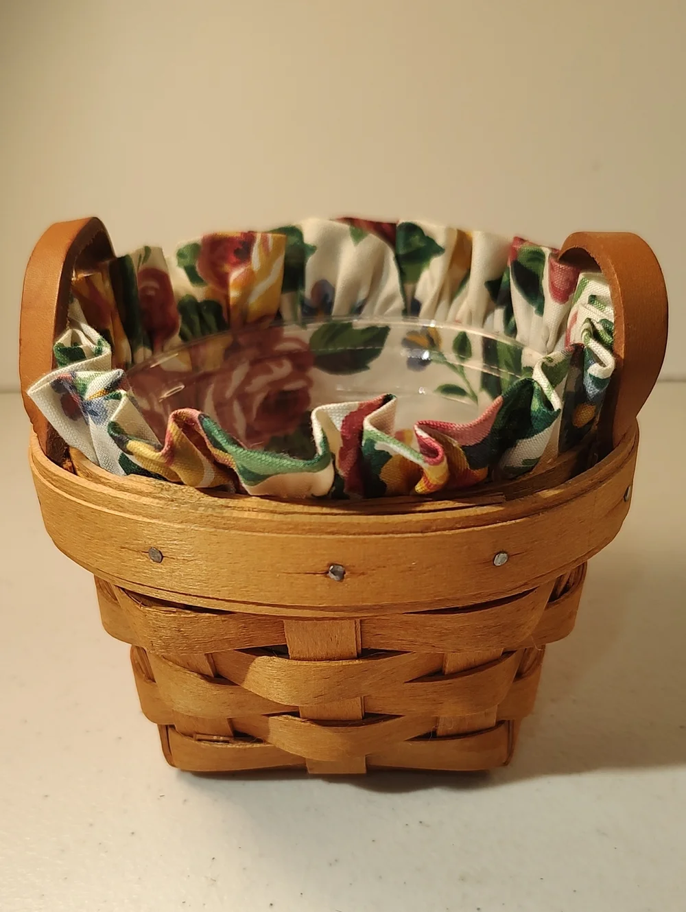Longaberger 1995 Hostess Thyme Basket, Liner And Plastic Protector